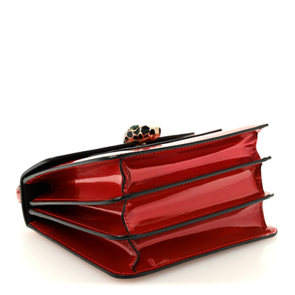 Bulgari Metallic Calfskin Serpenti Forever Top Handle Dark Red 5 of 11