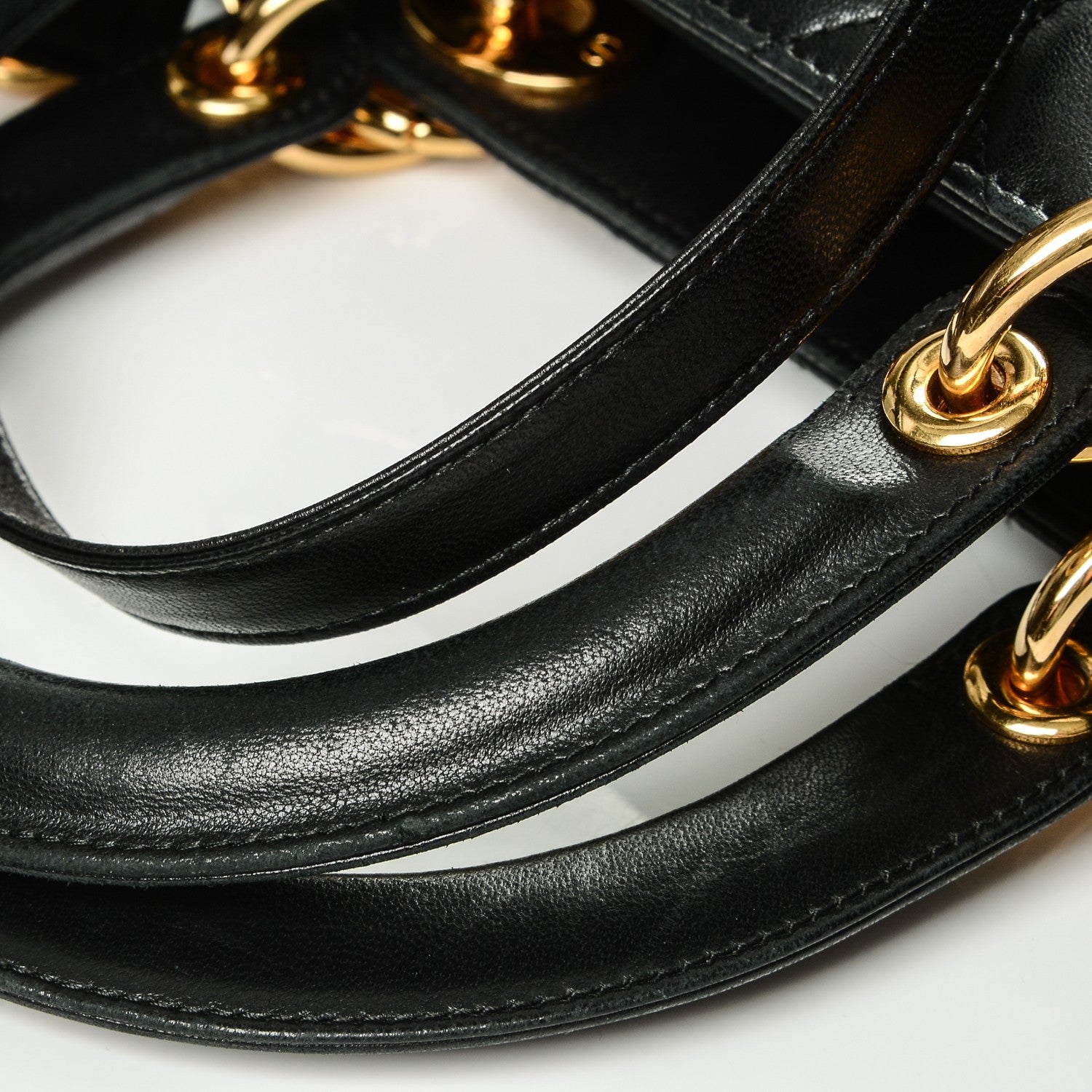 Christian Dior Vintage Lambskin Cannage Large Lady Dior Black 8 of 14