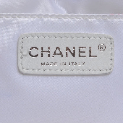 Chanel Vinyl Diamond Kiss Lock Clutch Ivory 5 of 8