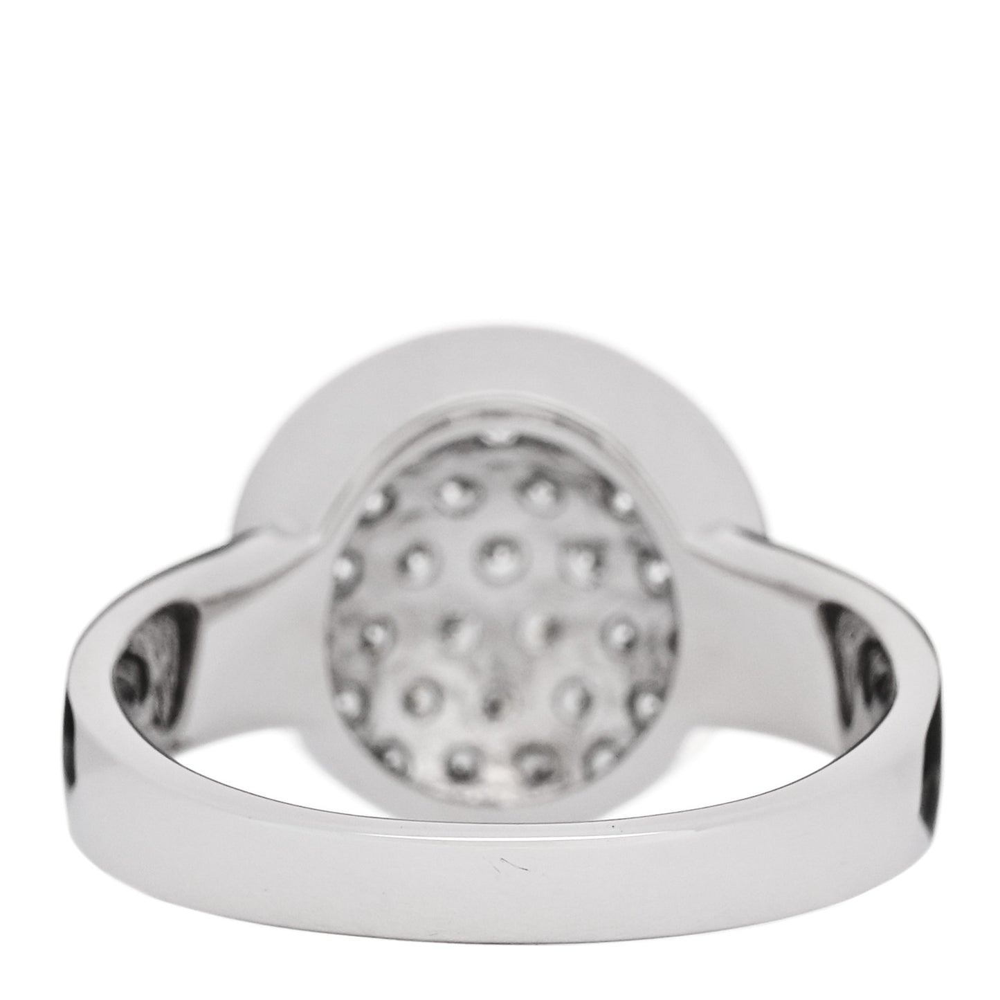 18K White Gold Diamond .60ctw Round Pave Charm Ring  53 6.25