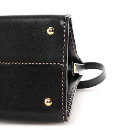 Delvaux Calfskin Evasion Top Handle Frame Bag Black 9 of 9