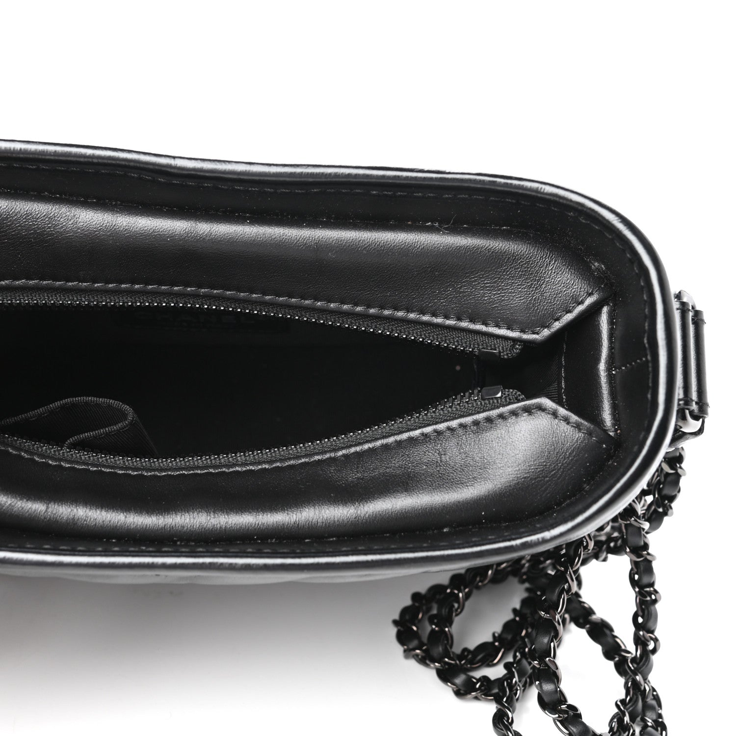 Chanel Aged Calfskin Chevron Quilted Small Gabrielle Hobo So Black 5 of 10
