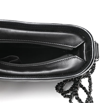 Chanel Aged Calfskin Chevron Quilted Small Gabrielle Hobo So Black 5 of 10