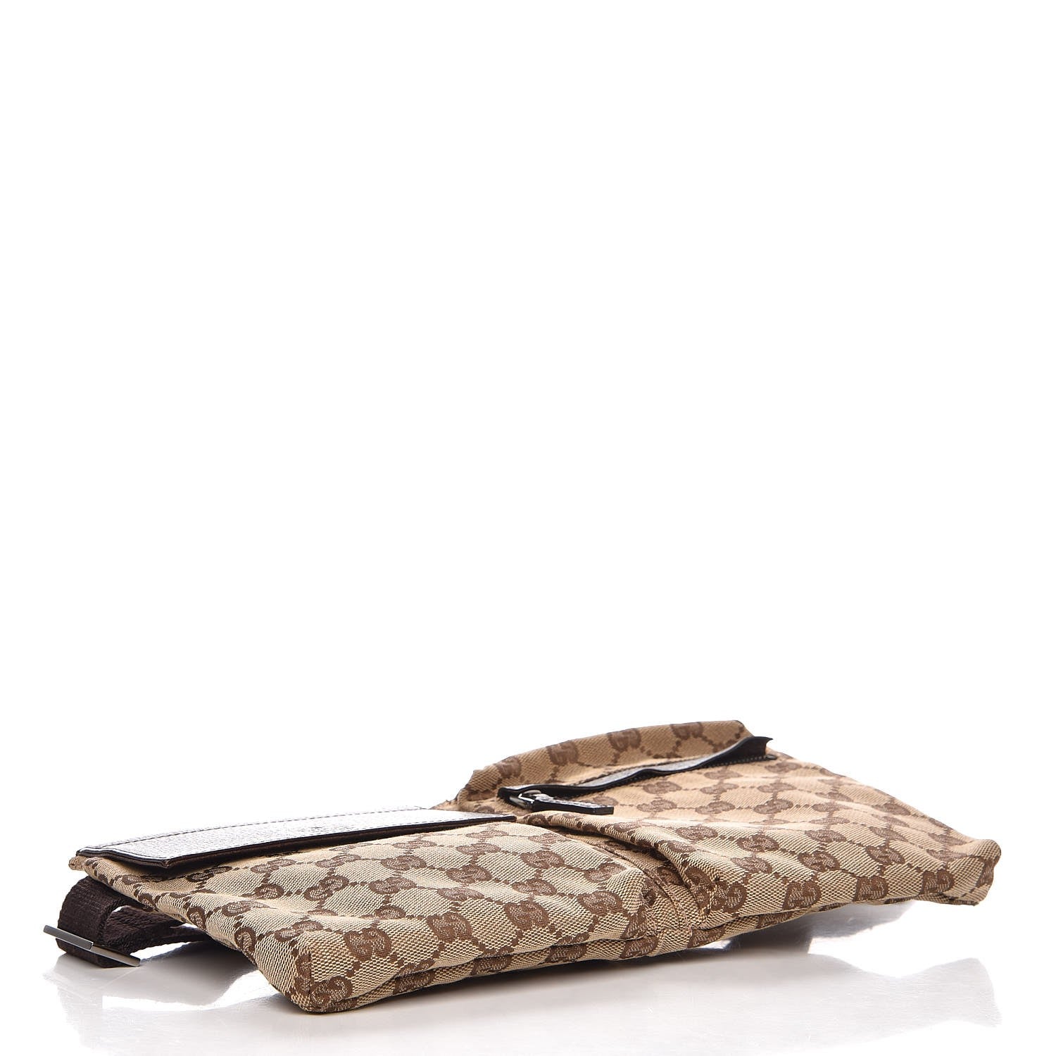 Gucci GG Monogram Double Pocket Belt Bag Dark Brown 4 of 8