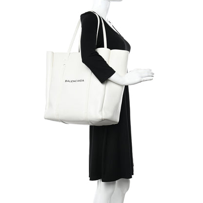 Balenciaga Smooth Calfskin Double Sided Medium Everyday Tote Optic White Black 2 of 19