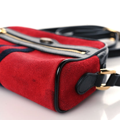 Gucci Suede Patent Web Mini Ophidia Shoulder Bag Red 9 of 12