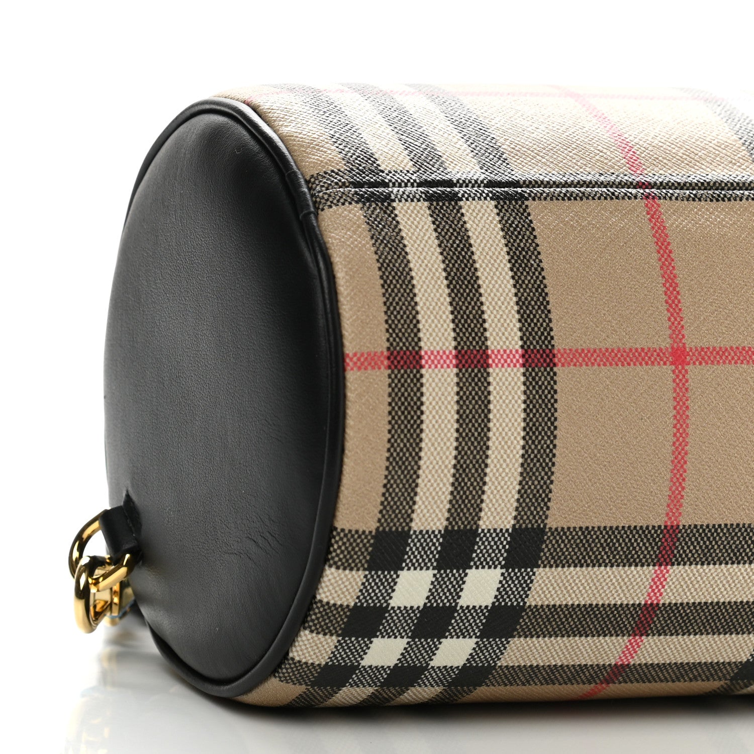 Burberry Vintage Check Calfskin Barrel Bag Beige Black 8 of 9
