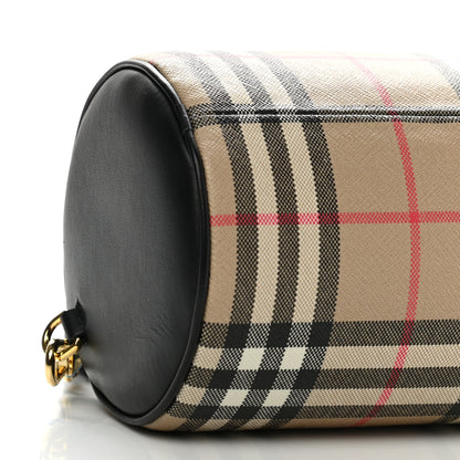 Burberry Vintage Check Calfskin Barrel Bag Beige Black 8 of 9