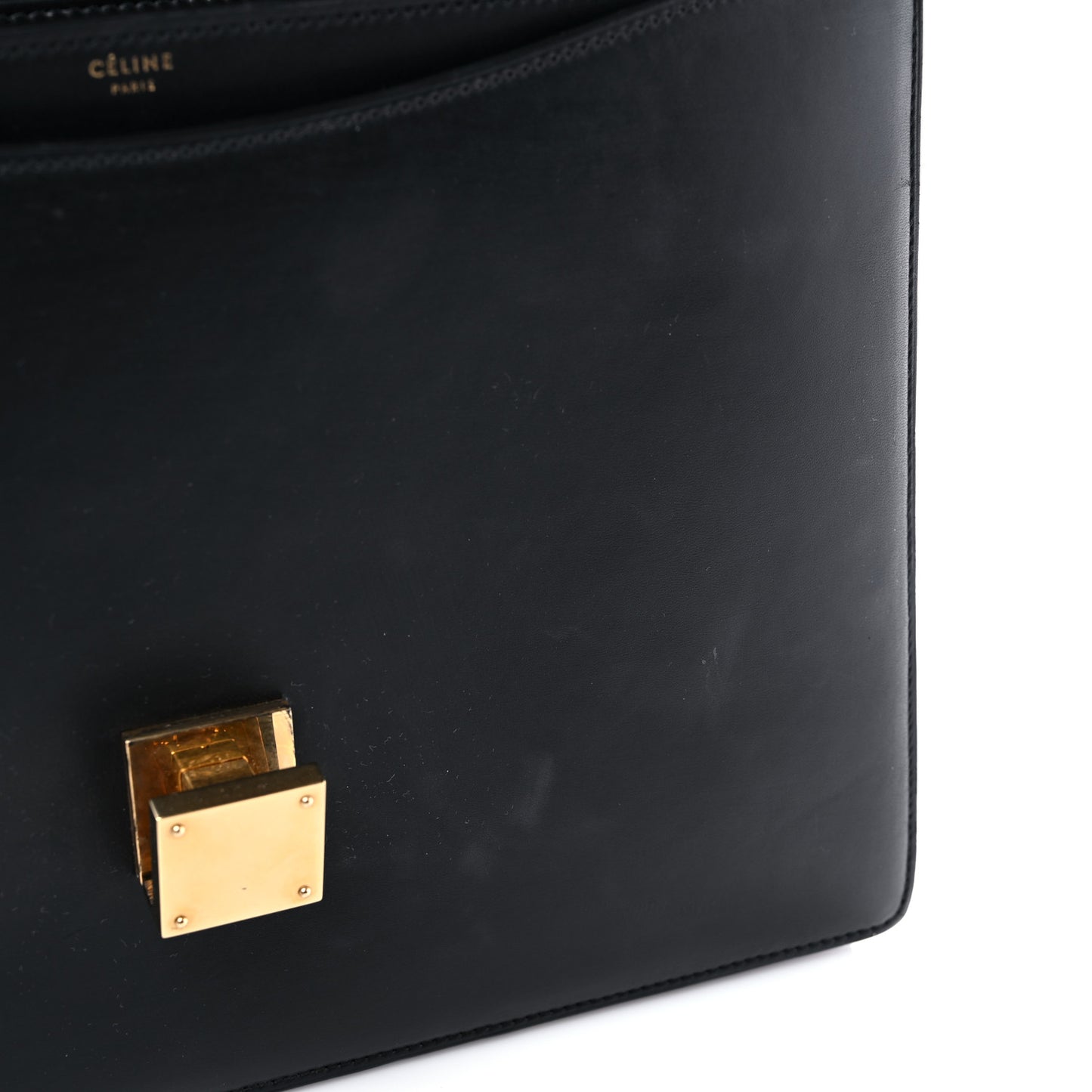 Smooth Calfskin Large Case Chain Flap Black