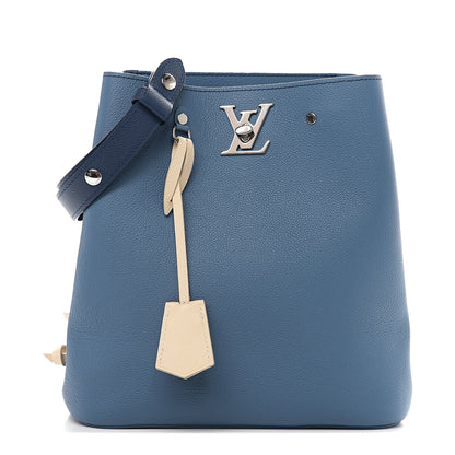 Louis Vuitton Calfskin Lockme Bucket Blue Jean 1 of 8
