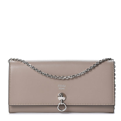Fendi Vitello Liberty Century Lucido By The Way Continental Wallet On Chain Tortora 1 of 9