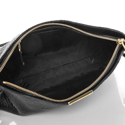 Burberry Signature Grain Calfskin Check Embossed Small Chichester Crossbody Clutch Bag Black 5 of 7