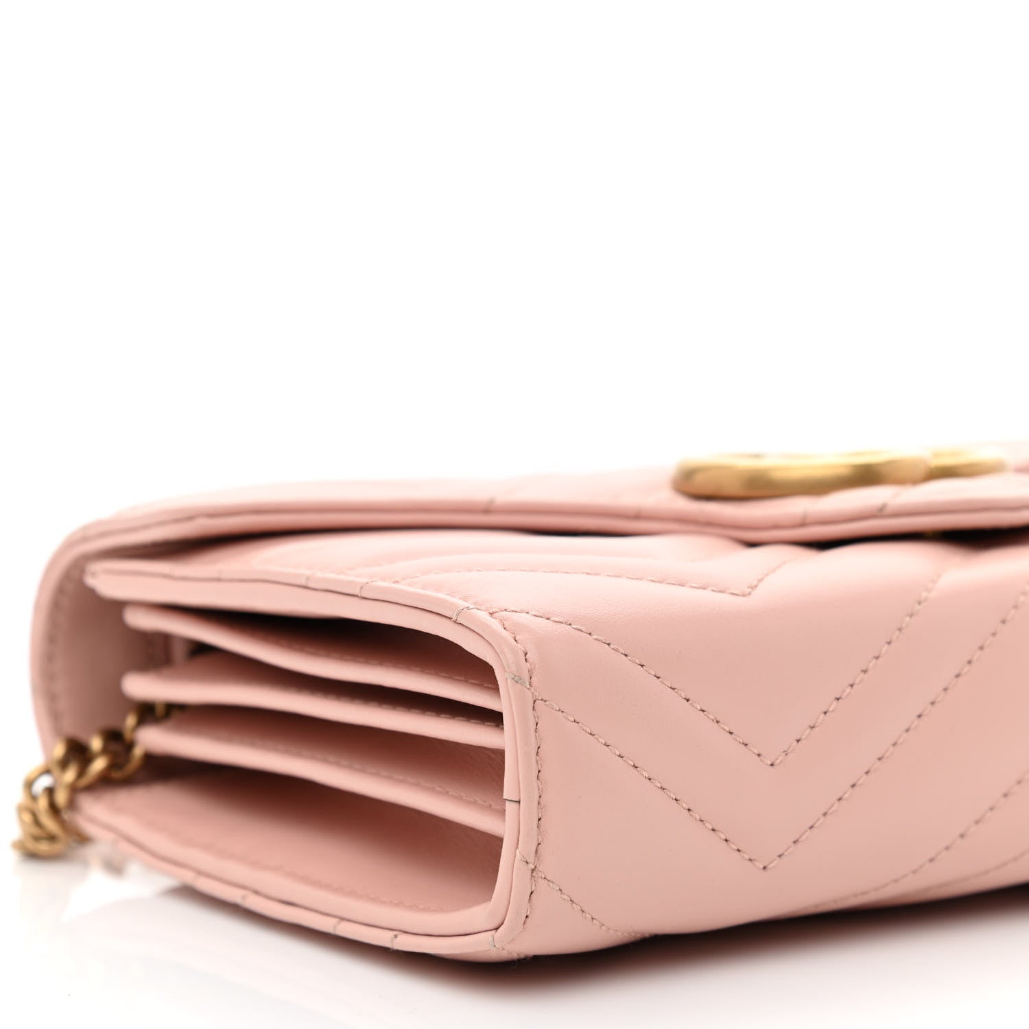 Gucci Calfskin Matelasse GG Marmont Chain Wallet Perfect Pink 9 of 10