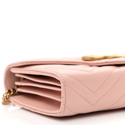 Gucci Calfskin Matelasse GG Marmont Chain Wallet Perfect Pink 9 of 10