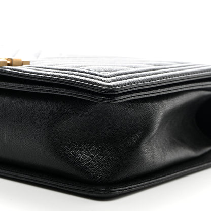Chanel Caviar Chevron Quilted New Medium Boy Flap Black 10 of 10
