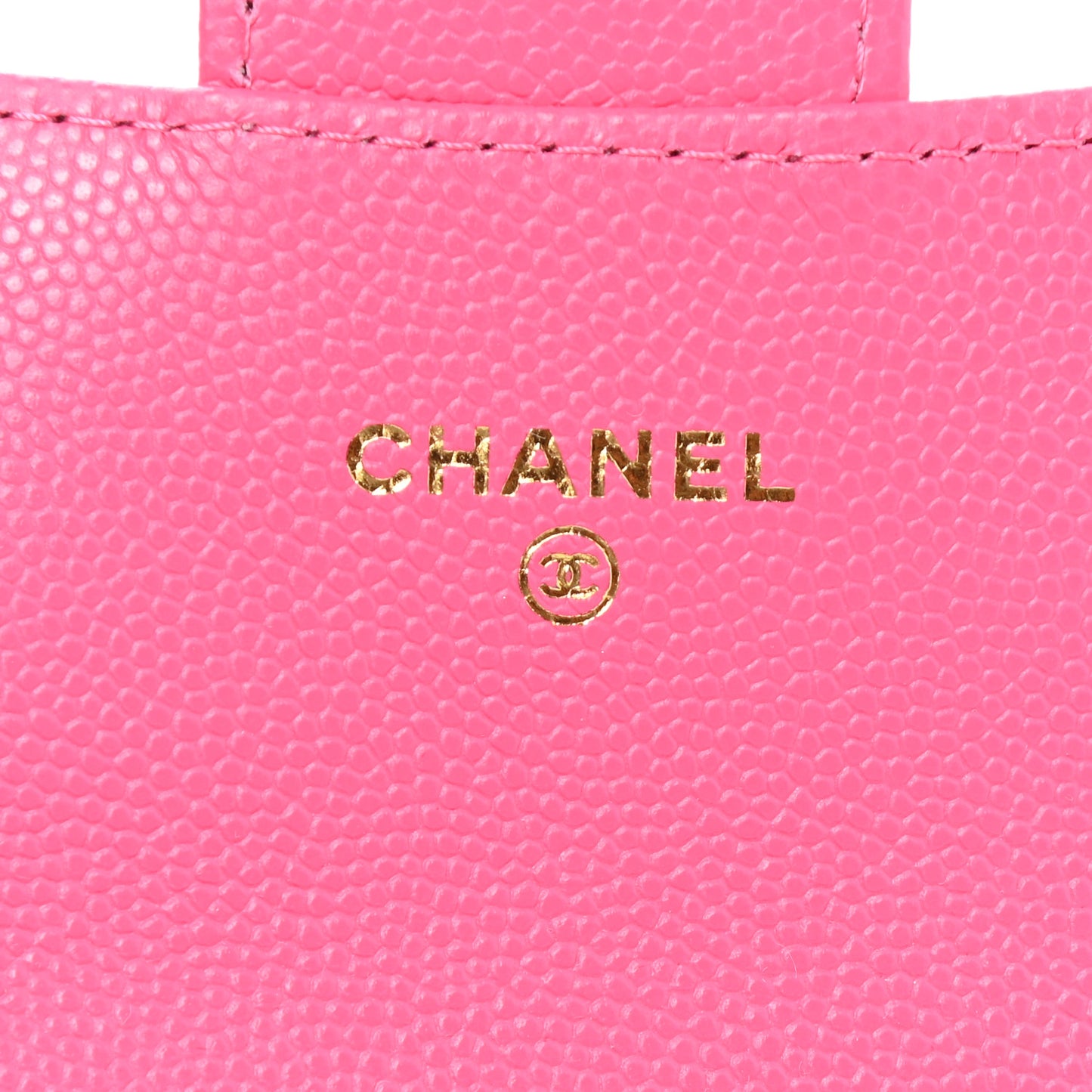 Caviar Quilted Flap Card Holder Wallet Pink