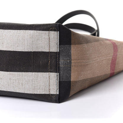 Burberry Coated Canvas Mega Check Medium Doodle Tote Black 8 of 8