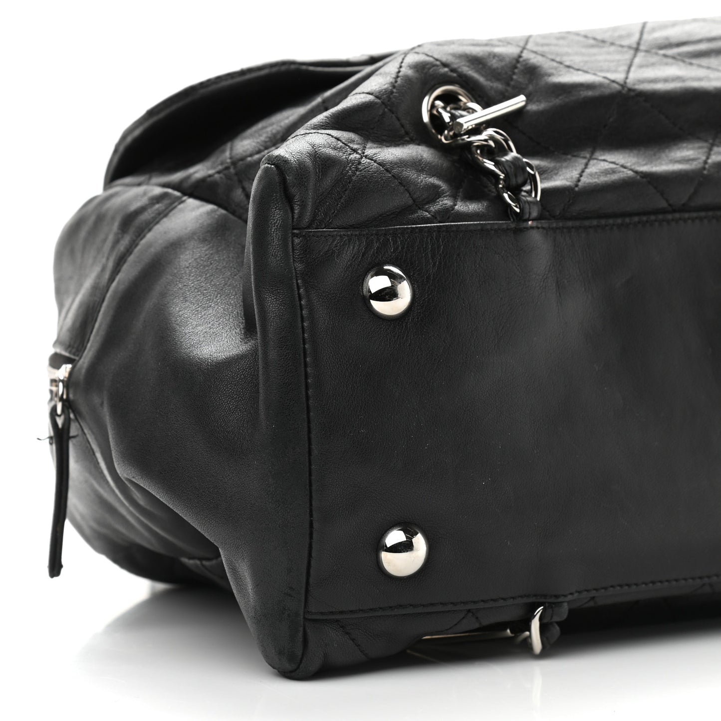 Lambskin Quilted Small Camera Case Black