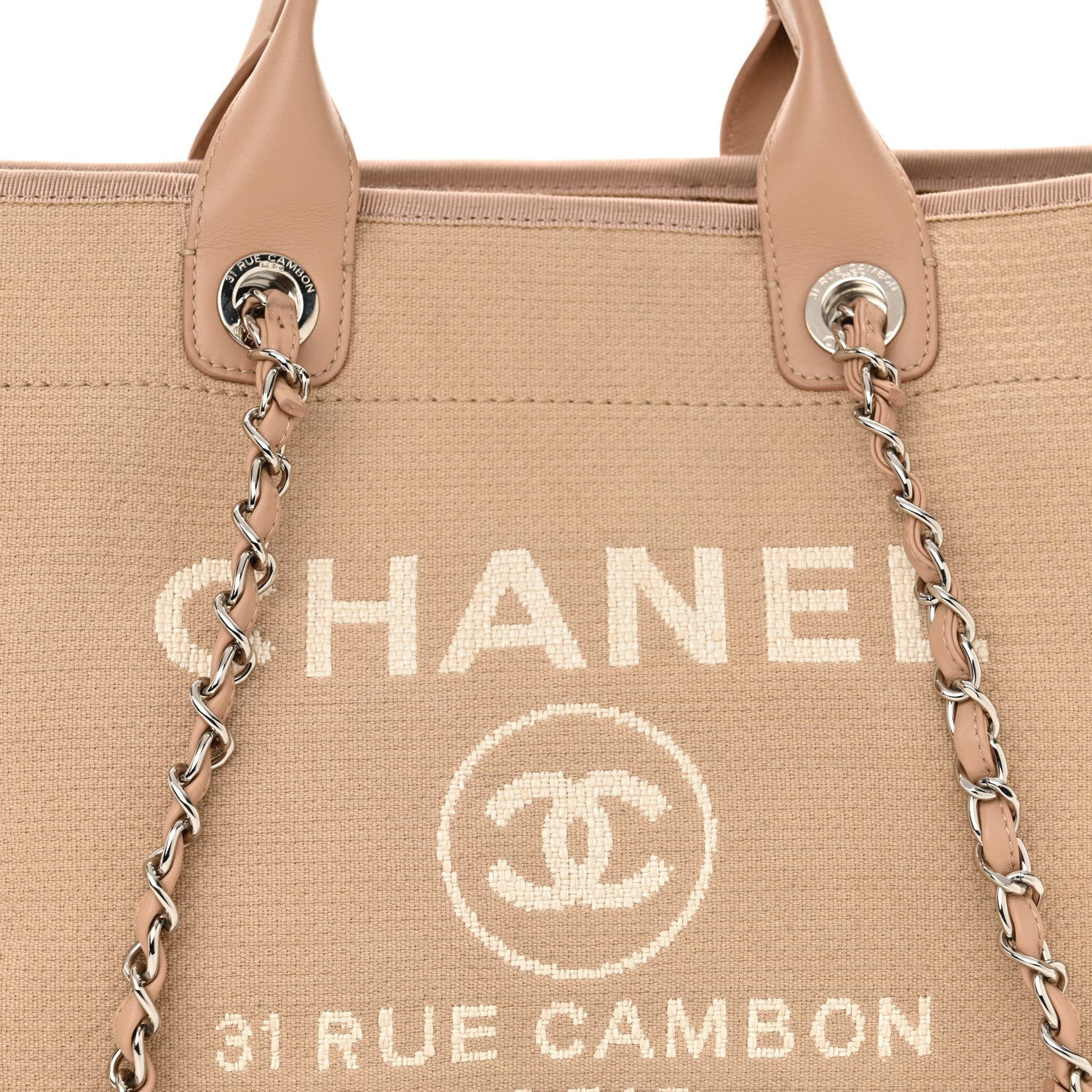 Chanel Mixed Fibers Medium Deauville Tote Beige 9 of 15