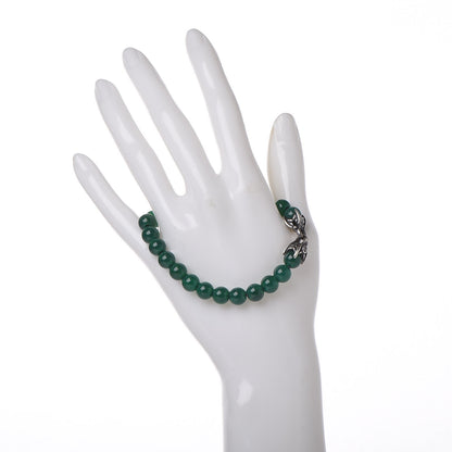 David Yurman Sterling Silver Green Onyx 8mm Spiritual Beads Bracelet 2 of 6