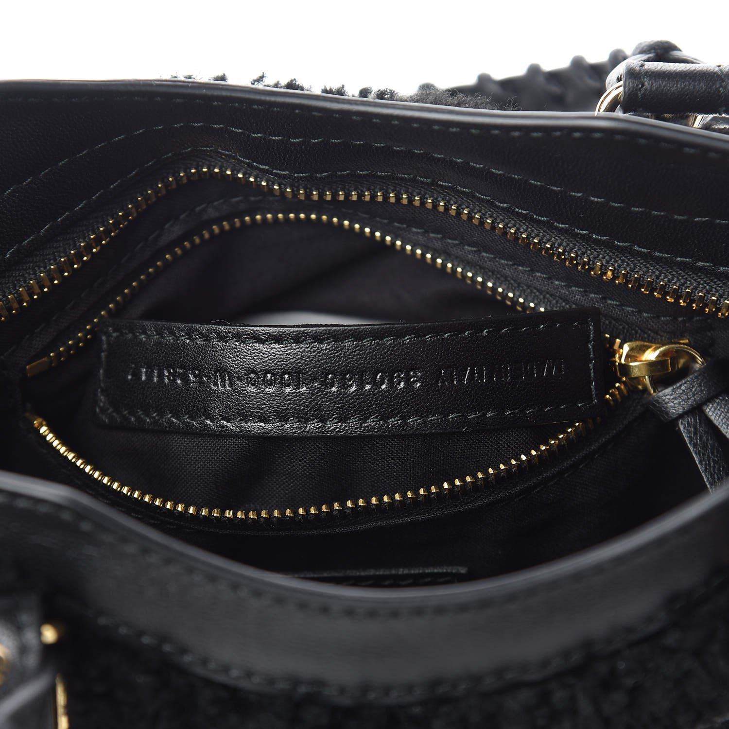 Balenciaga Shearling Gold Metallic Edge Hardware Mini City Black 7 of 12