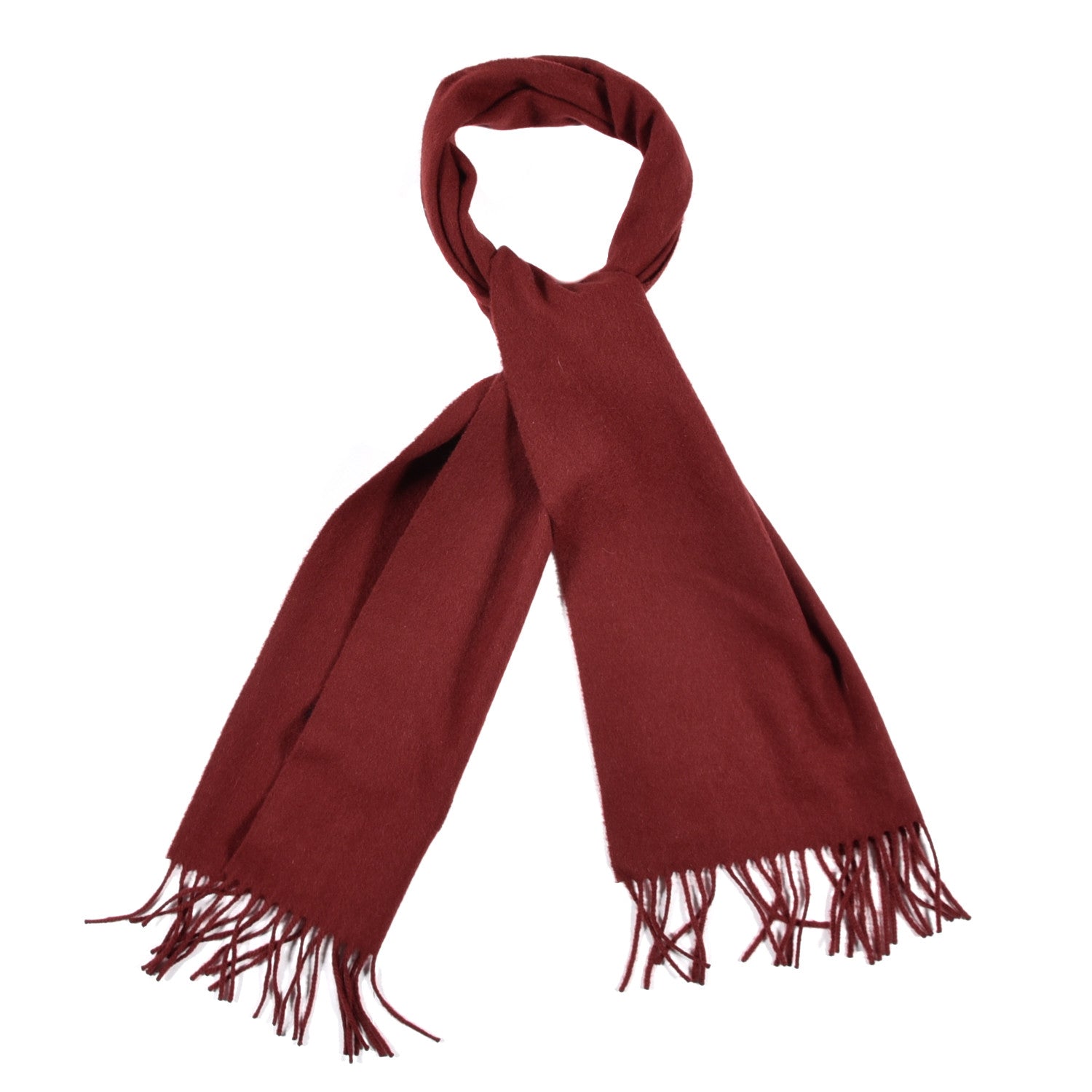 Hermes Cashmere Highlands Embroidered Patch Muffler Rouge H 1 of 5