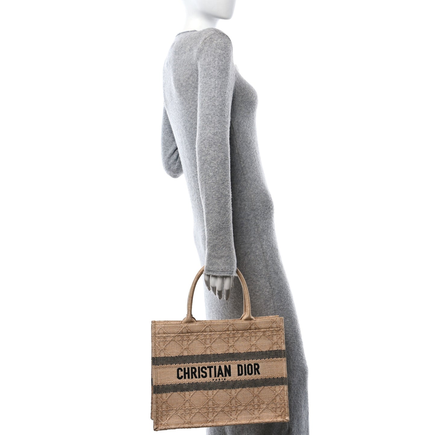 Raffia Cannage Medium Book Tote Natural