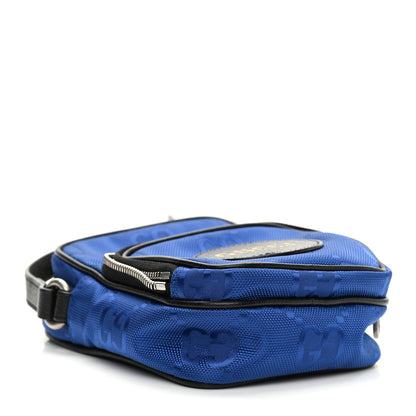 Gucci Econyl Nylon Monogram Off The Grid Shoulder Bag Guilted Blue Black 4 of 9