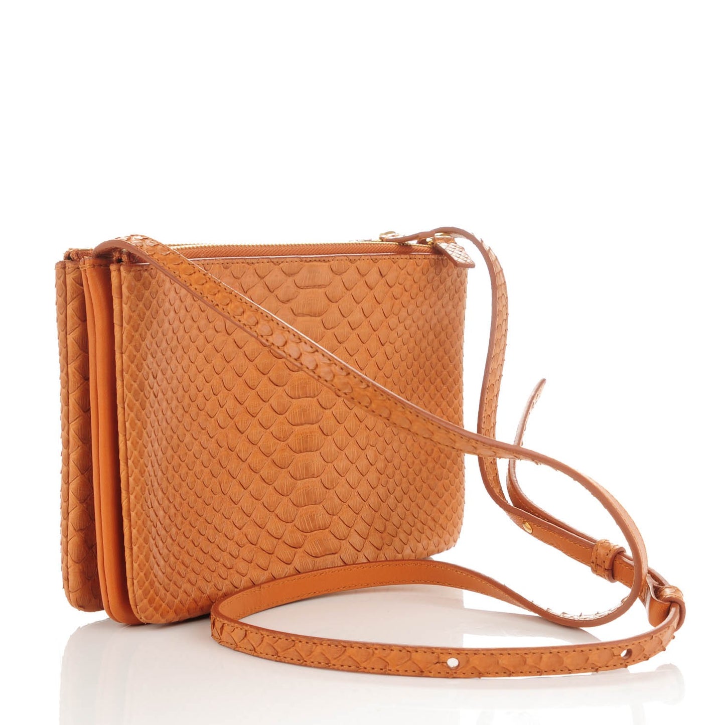 Python Small Trio Crossbody Bag Tan