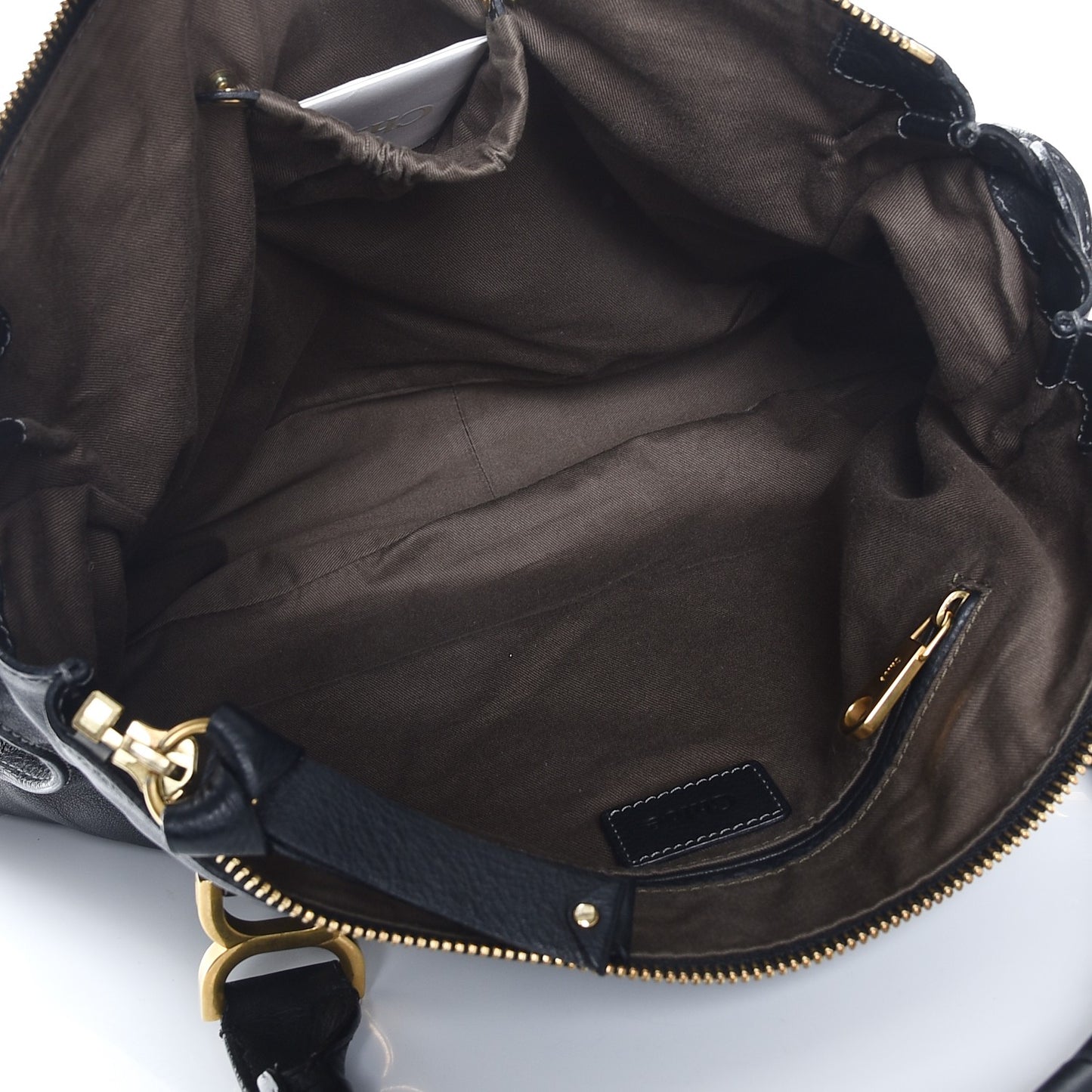 Calfskin Large Marcie Satchel Black