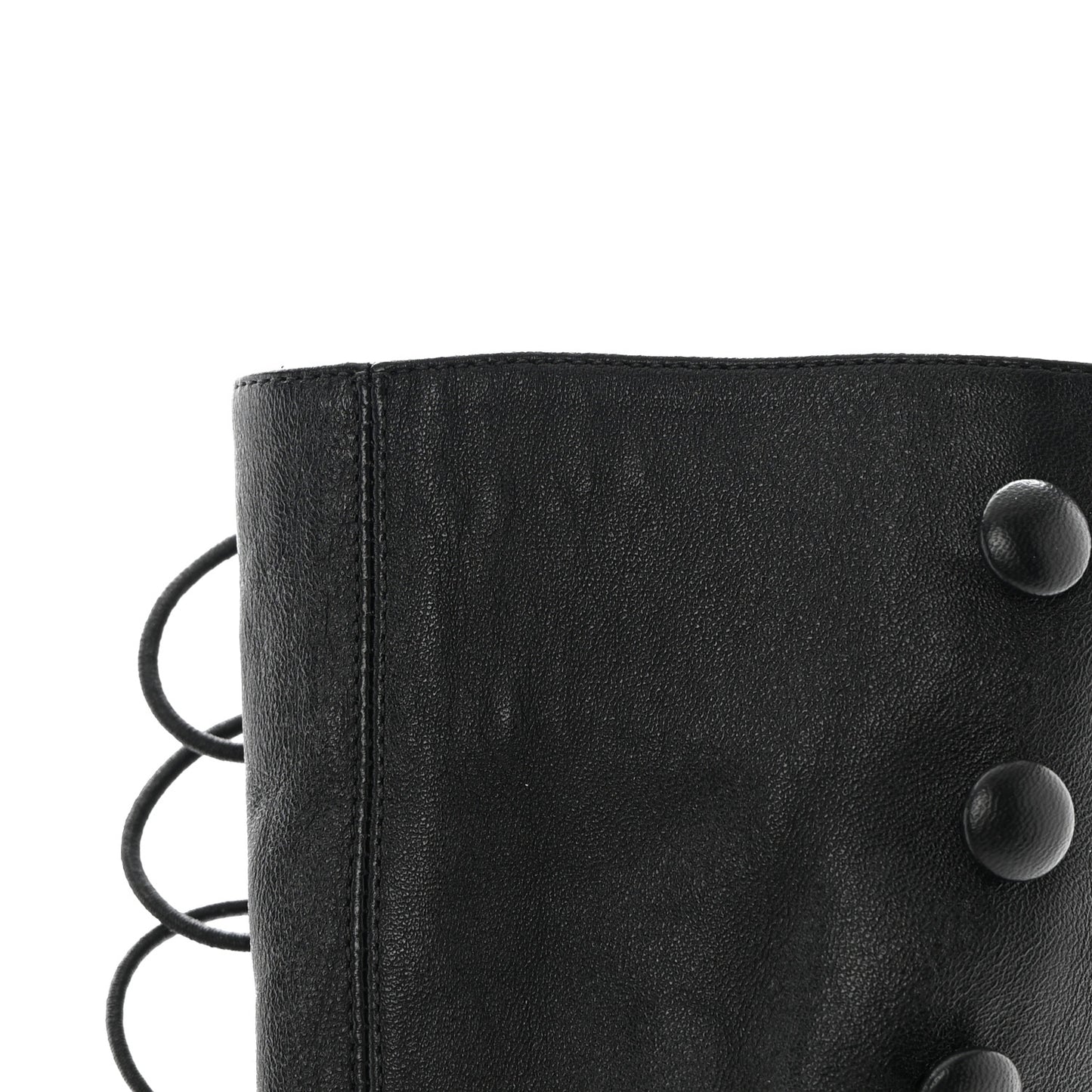 Calfskin French Tutu Button Ankle Boot 38 Black