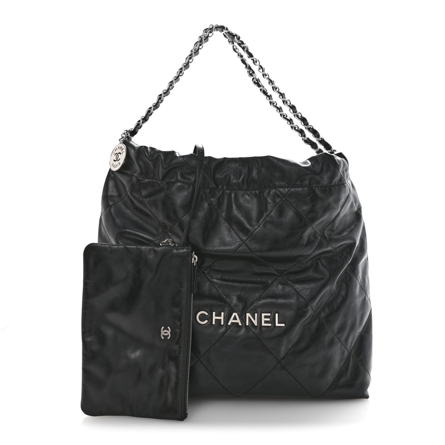 Chanel Shiny Calfskin Quilted Chanel 22 Black 3 of 11
