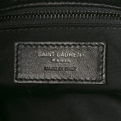 Saint Laurent Lambskin Quilted Monogram Monochrome Medium Loulou Puffer Chain Satchel Black 6 of 10