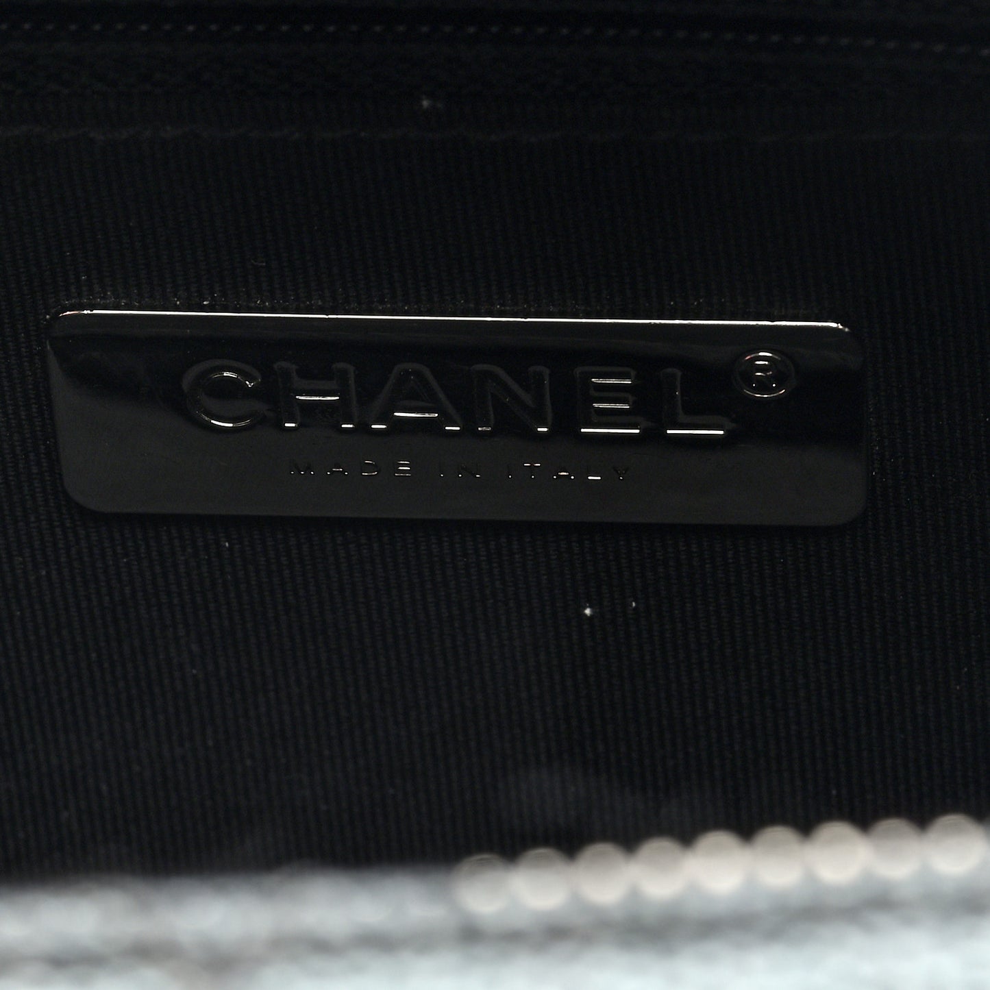 Metallic Caviar Small Coco Curve Vanity Bag Black Ruthenium