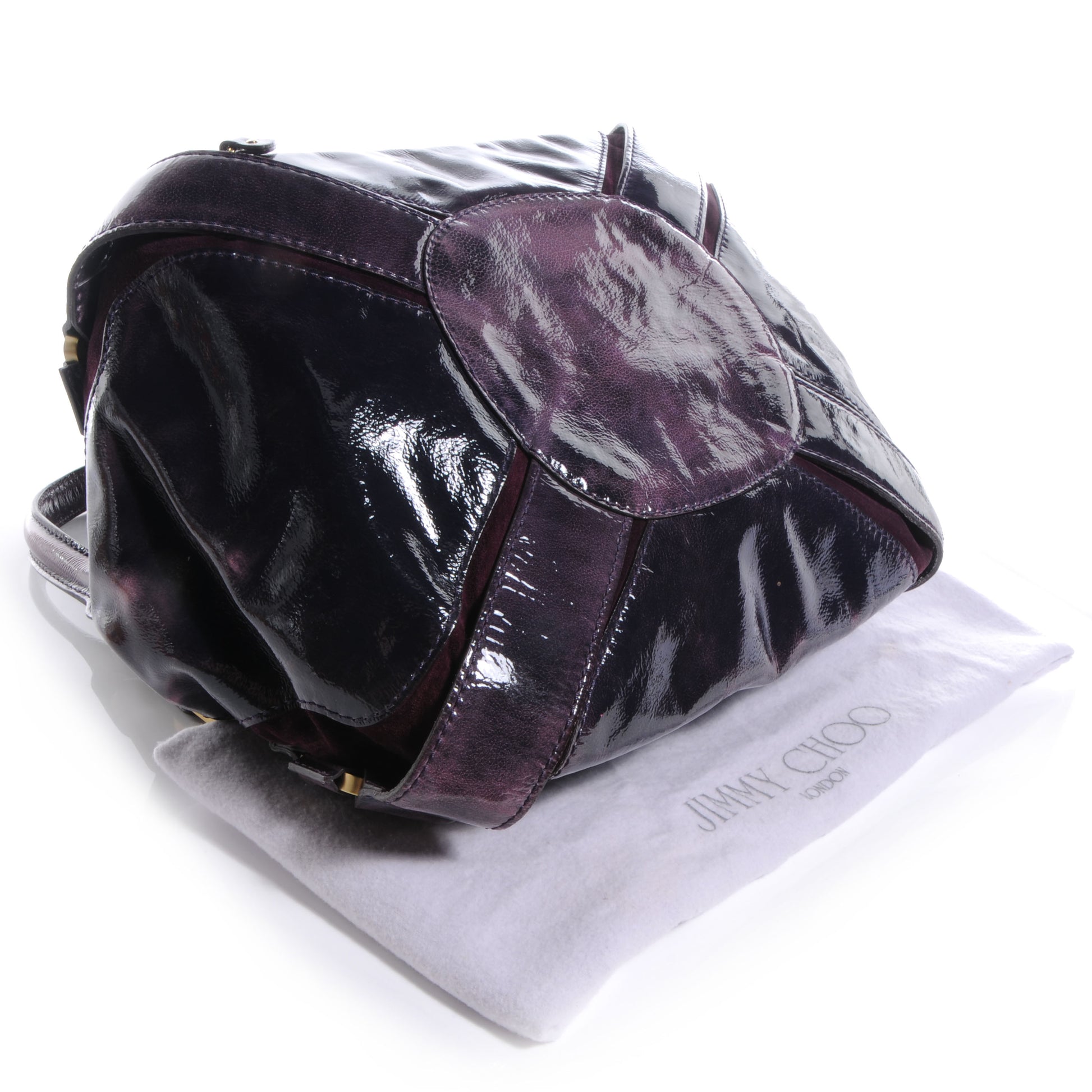 Jimmy Choo Liquid Patent Leather and Suede Mahala Purple 4 of 6