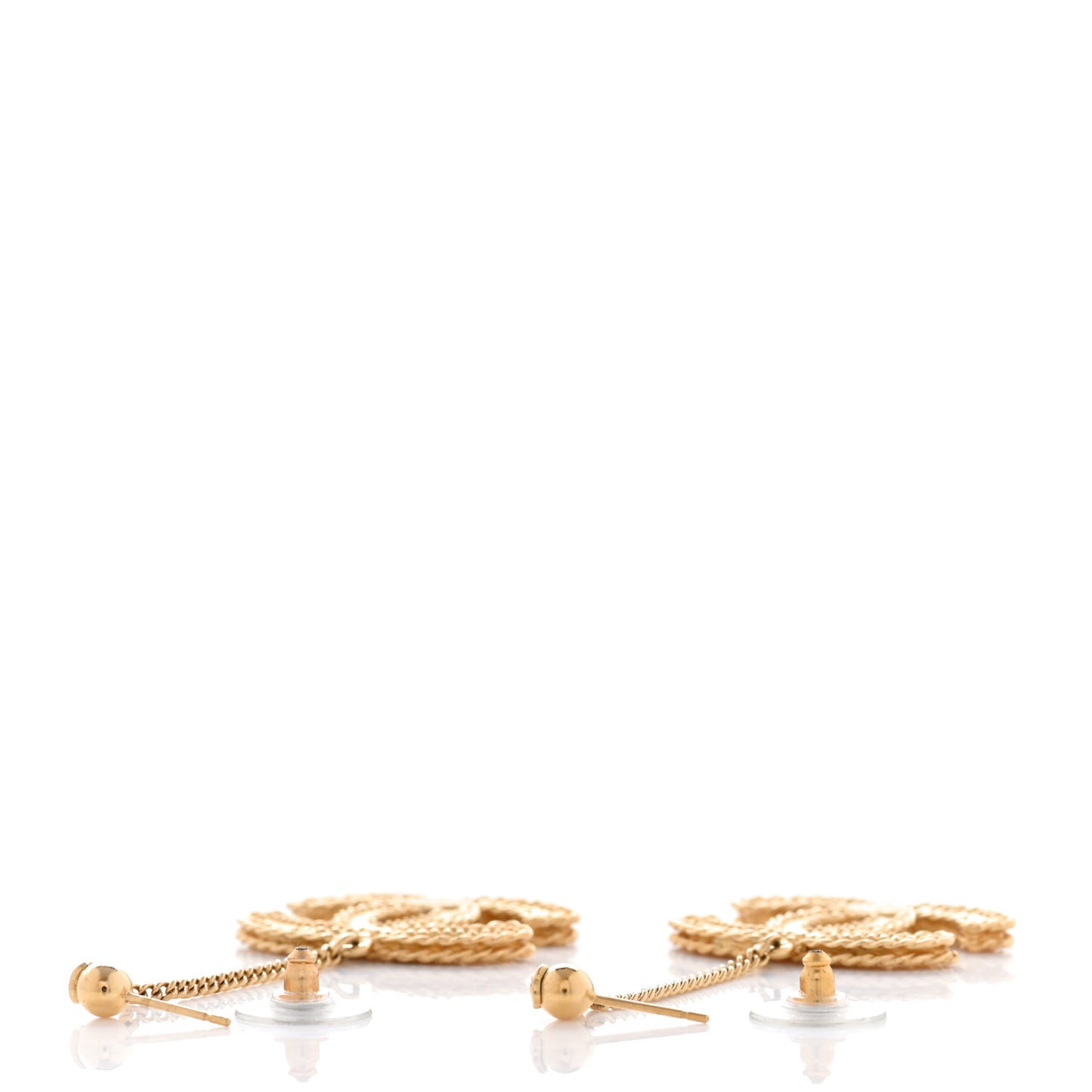 CC Drop Earrings Matte Gold