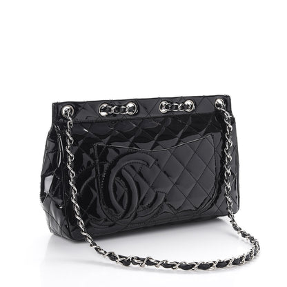 Chanel Patent Quilted Jumbo Diagonal CC Flap Black 2 of 10