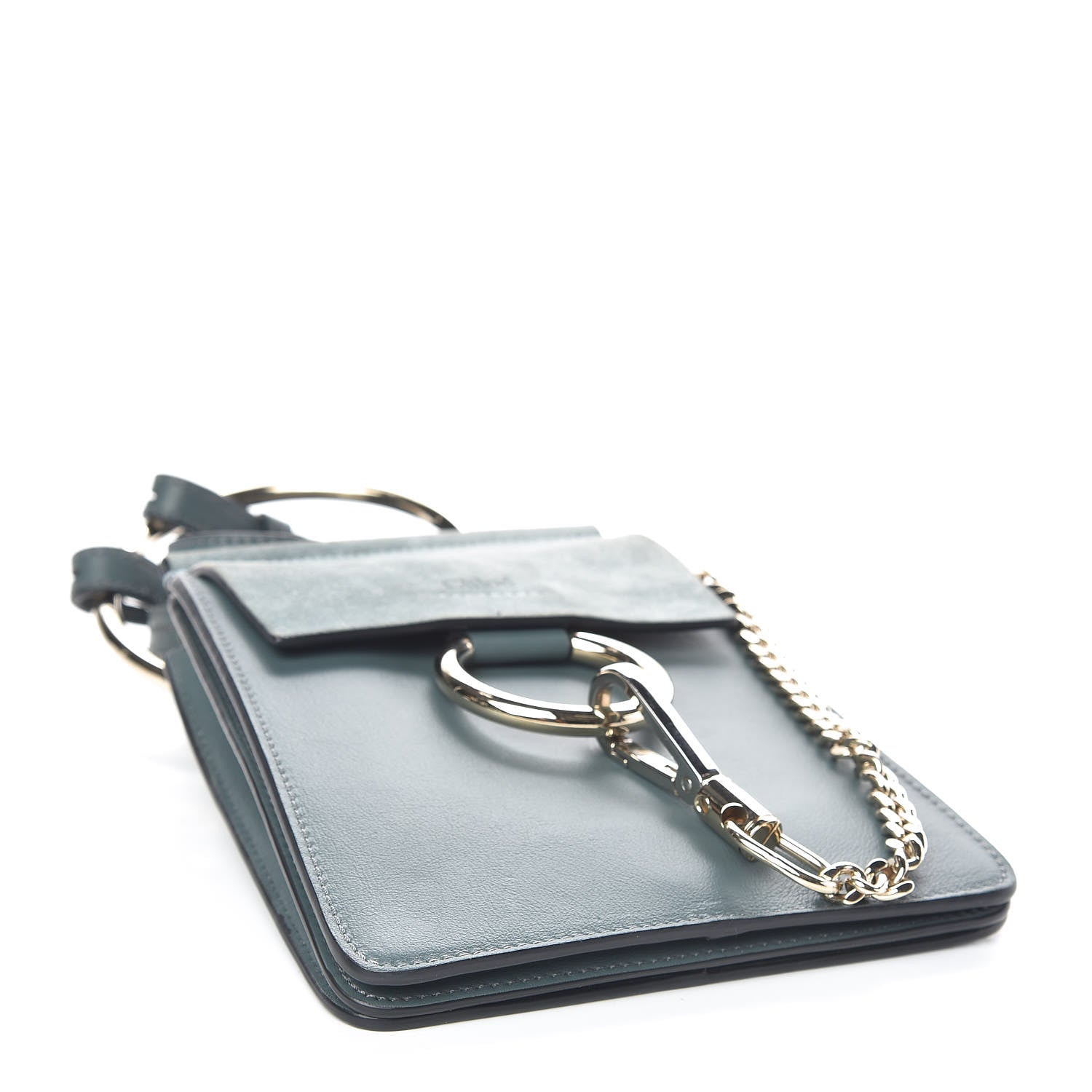 Chloe Suede Calfskin Mini Faye Bracelet Bag Cloudy Blue 4 of 12