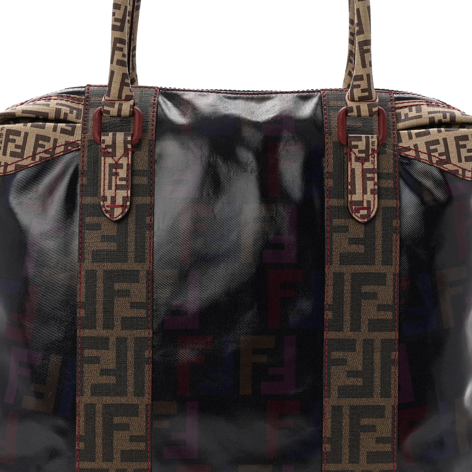 Fendi Zucca Zucchino Spalmati Large Mixed Media B Mix Tote Multicolor Tobacco 8 of 10