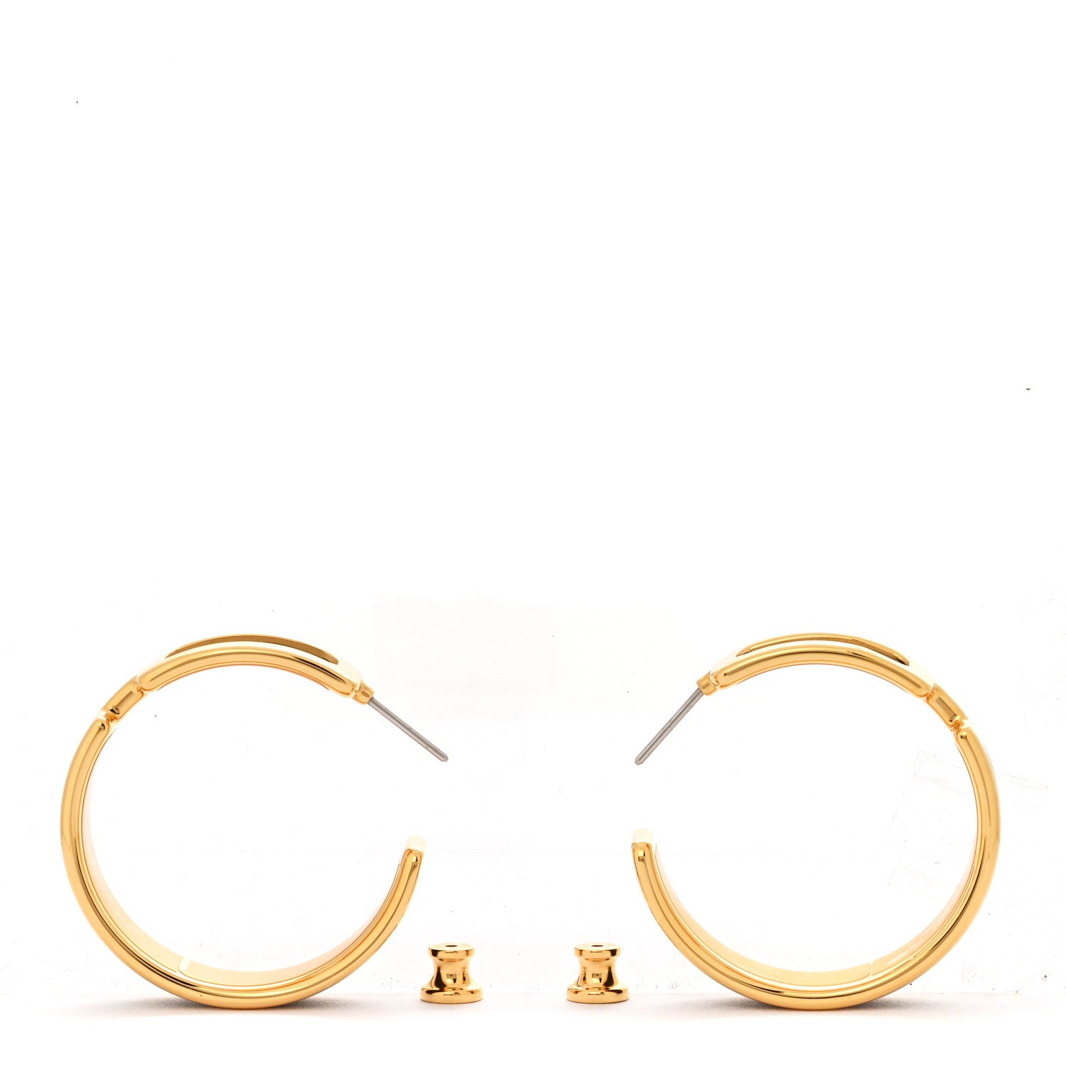 Hermes Box Calfskin Olympe Hoop Earrings Black 3 of 5