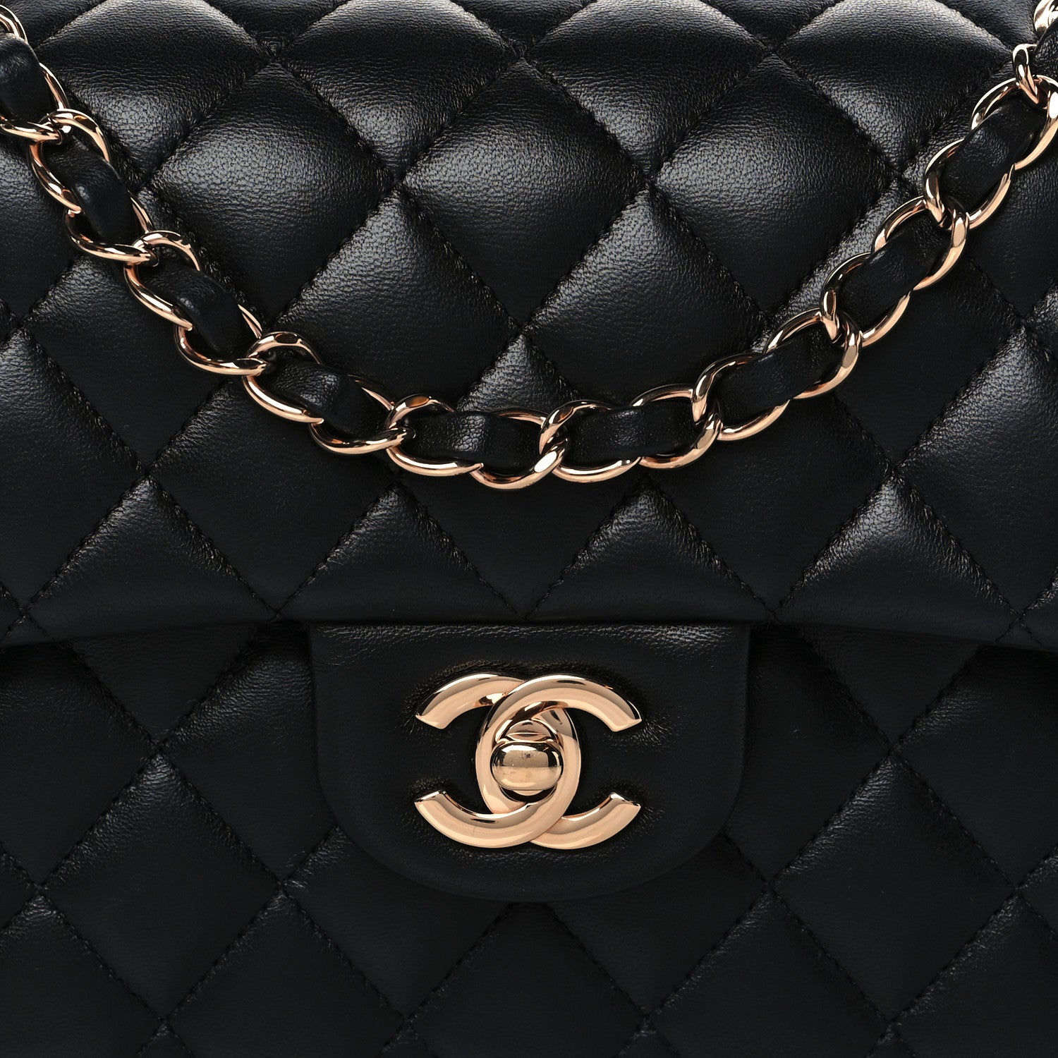 Chanel Lambskin Quilted Small Double Flap Black 8 of 11