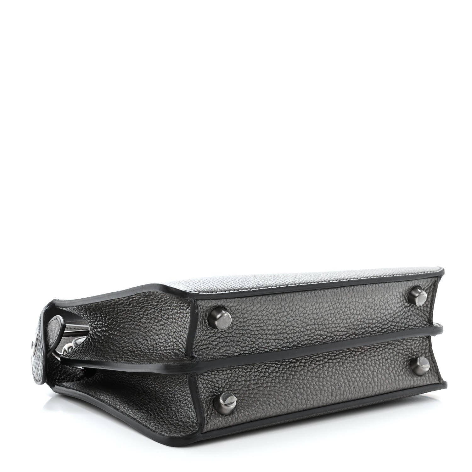 Fendi Cuoio Romano Lux Mini Peekaboo I SEE U Satchel Graphite 4 of 11