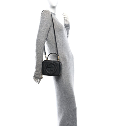 Gucci Sakai Be Green Calfskin Diagonal Stitched Blondie Top Handle Bag Black 2 of 10