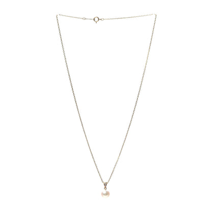 Mikimoto 18K Yellow Gold Diamond Akoya Pearl 7.5mm Drop Pendant Necklace 3 of 4