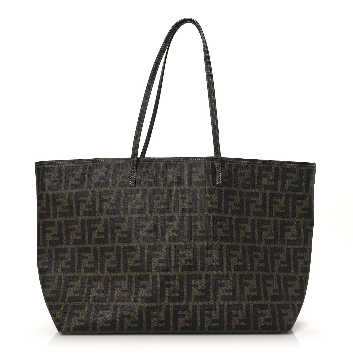 Fendi Zucca Spalmati Medium Roll Tote Tobacco Viola 1 of 9