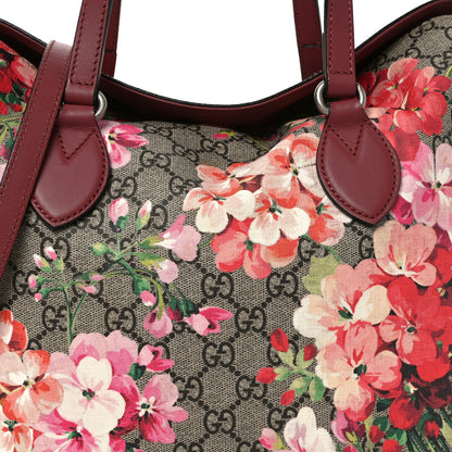 Gucci GG Supreme Monogram Blooms Linea A Foldover Tote Beige Multicolor Dry Rose 8 of 10