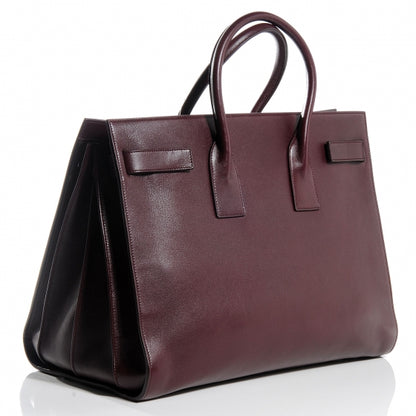 Saint Laurent Leather Large Sac de Jour Carryall Amarena 3 of 7