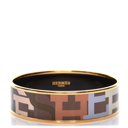 Hermes Enamel Printed Wide Capitales Bracelet 62 1 of 5