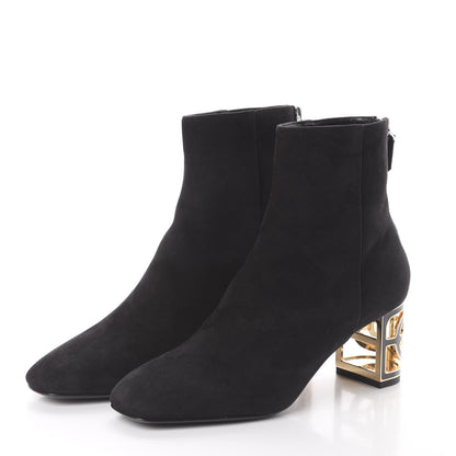 Hermes Suede Goatskin Womens Absolute Ankle Boots 37 Black 3 of 7