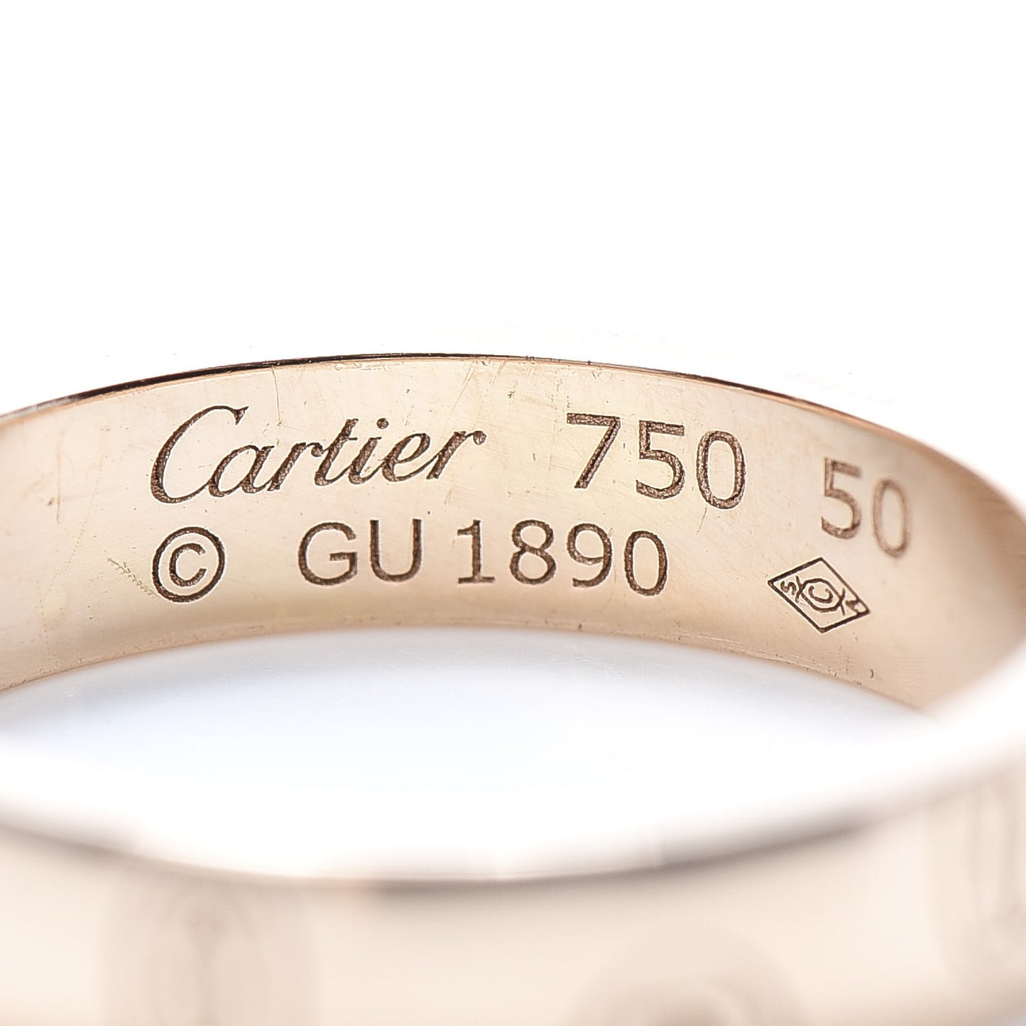 18K Pink Gold 4mm Happy Birthday Band Ring 50 5.25